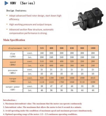 satın al 627ml/R KMV 40mpa Parker Yüksek Hızlı Hidrolik Tahrik Tekerlekli Motor online manufacture